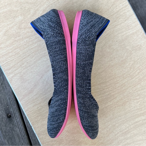 Rothy’s Grey Birdseye Pink Sole Round Toe Flats Sz 6 - Picture 12 of 15